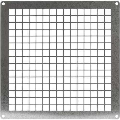 Repa Market Rejilla de ventilación rectangular de acero galvanizado de 20 x 20 cm – Protector de ventilación de salida de entrada – Malla de protección de escape de suministro de aire de metal
