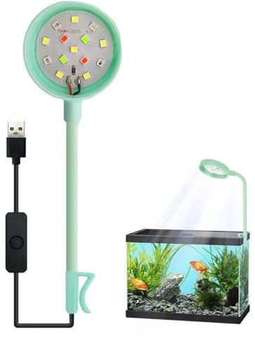 Fish Tank Clip Light | 360° Clamp Mount Fish Tank Lighting Clip,Adjustable Angle Hose Clamp Light, Bendable & Colorful Aquarium Decor for Freshwater Tank