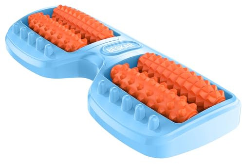 BESKAR Rouleau de Massage des Pieds pour Fasciite Plantaire, Double Masseur Pieds de Point de Pression, Portable Massage Musculaire des Tissus Profonds Outils de Réflexologie