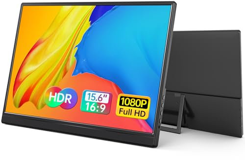 Yxk Portable Monitor 15.6 Inch 1080P USB-C HDMI Ultra-Slim Travel Monitor with Kickstand, for Laptop, PC, Mac Phone, PS, Xbox, Swich IPS Ultra-Thin Zero Frame Gaming Monitor