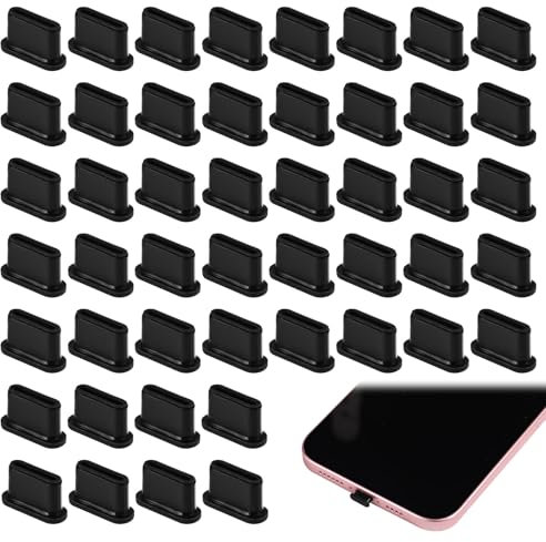 NQEUEPN 50pcs USB C Dust Plug, Type C Anti Dust Plugs Silicone USB C Port Cover Cap Charging Port Protector Type C Compatible with iPhone 15 Samsung Galaxy Pixel MacBook All Type C Ports
