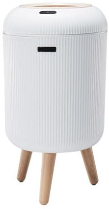 SHINROAD Automatic Mülleimer 10 Liter Bewegungssensor-Mülleimer Mülleimer Automatisch mit Deckel Berührungsloser Mülleimer für Küche, Badezimmer,Bad oder Büro (Weiß)