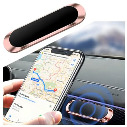 CGEAMDY Handyhalter Fürs Autos Magnet Streifen, Auto Magnetischer Telefonhalter Kompatibel, Handy Halterung Autos Magnethalter, Handyhalterung Auto Magnet 360° Einstellbar Autozubehör(Gold)