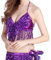 MUNAFIE Glitzer Pailletten Oberteil Damen Fransen Rückenfrei BH Festival Top Outfit Bauchtanz Oberteil Kostüm Lila