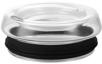 ecoBrew All Glass Lid - Replacement Double Wall Glass Cups, Fits 16oz & 12oz Glass Travel Mugs (Black)