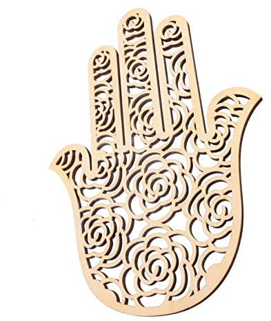 IMIKEYA Adorno De Pared De Madera Diseño De Mano De Hamsa Decoración Zen Para y Espacios Interiores Espiritual y Artístico Para Hogar y Oficina