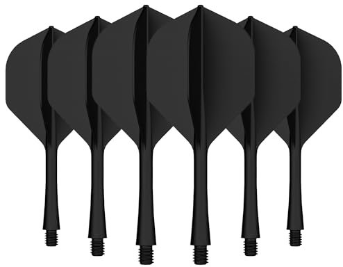 CyeeLife Integriertes Flügel & Schäfte System – 2BA Gewinde, 6er-Pack, Schwarz – Professionelles Dartzubehör (6 Stück, 2BA)