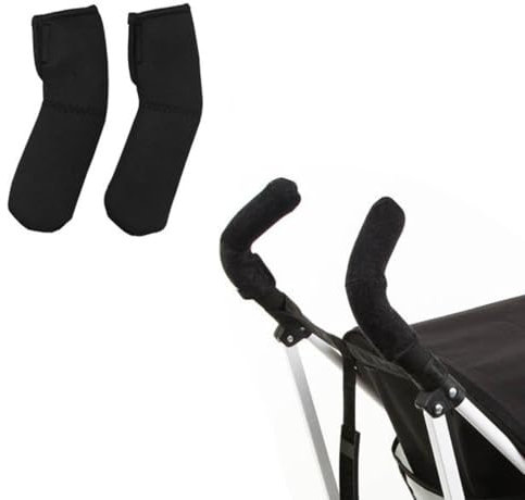 COYUN 1 paia Copri Maniglie Universale per Carrozzina Passeggino, Copri Maniglie per Passeggino con Rivestimento in Pelle Artificiale Nera, Passeggino Coprimaniglia, Accessori per Passeggini-Nero