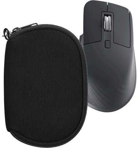 kwmobile Hülle kompatibel mit Logitech MX Master 3 / Master 3S / Master 2S - Neopren Hülle für PC Mouse Schutzhülle - Computer Maus Tasche - Neopren Tasche für PC-Maus - Schwarz