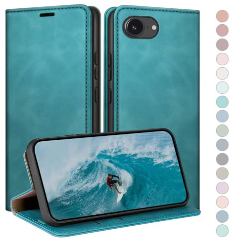 HUOUH for iPhone 16e/iPhone 17e 6.1 Wallet case with RFID Blocking PU Leather,Flip Folio Book covers,Credit Card Holder Shockproof Phone case Women Men for Apple 16e case Light Green