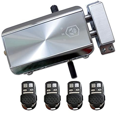 JOJIDE Schiebetorantrieb, Bluetooth Anti Diebstahl 4 Fernbedienung Stealth Door Gate Smart Battery Power Electronic Latch Lock Villa Home Office Security(Kit 3)