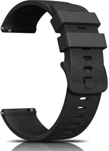 Mugust Cinturino per Orologi da 22mm 20mm per Uomo e Donna, Cinturino di Ricambio in Silicone con Rilascio Rapido, Impermeabile Cinturini in Morbida con Fibbia in Metallo (Nero, 22mm)