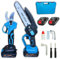 Kit Potatura a Batteria 48V – Forbici Elettriche Taglio 25mm + Mini Motosega 6 Senza Fili – Cesoie Potatura Alberi Rami Spessi, 2 Batterie, Valigetta, Attrezzi Giardino Orto Ulivo Fai da Te