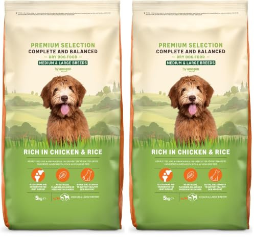by Amazon Hundefutter für ausgewachsene Hunde (Adult) Aller Rassen, Fein zubereitetes Trockenfutter reich an Huhn und Reis, 5 kg (1er-Pack)(Zuvor eine Marke von Lifelong, gleiches Produkt)