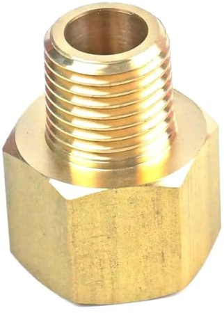 LLBOGRGGN Raccord de tuyau en laiton 1/4 BSPT mâle x 3/8 NPT femelle for manomètre, air, gaz, carburant, eau