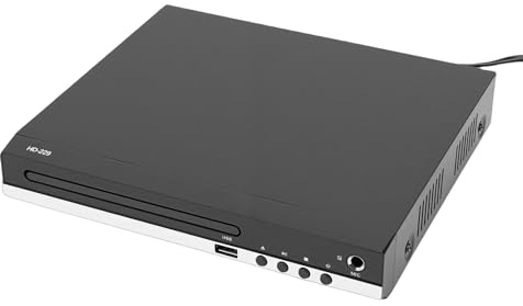 Denash DVD-Player, 1080P HD All Region CD-DVD-Player für TV-Heimstereoanlage mit Fernbedienung, USB, MP3-Wiedergabe, 6,5-mm-Mikrofoneingang (EU-Stecker)