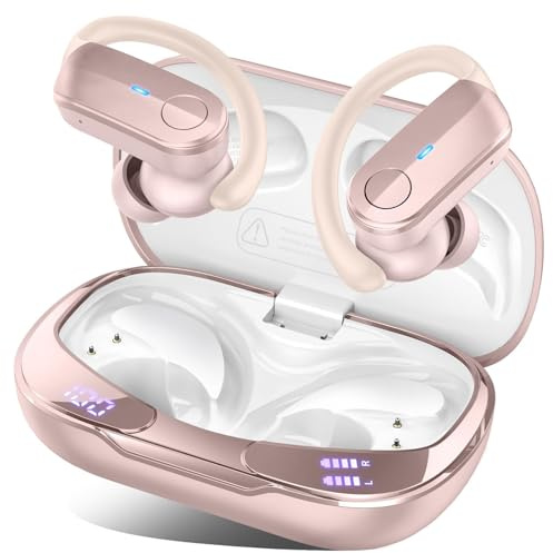 Wireless Earbuds Sports, 2026 70Hrs Bluetooth 5.4 Headphones Running with 6D Deep Bass, IPX8 Waterproof ENC Noise Cancelling Earphones with Earhooks, Over Ear Buds, USB-C Headset for Workout/Gym/Ride