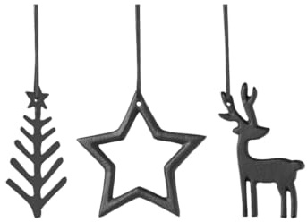 Villeroy & Boch - Christmas Chic Deko-Hänger Set 3-teilig Schwarz, Weihnachtsdekoration Modern, Deko Weihnachten Elegant, Metall