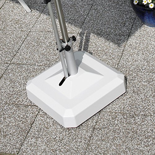 Rollbarer Schirmständer LIRO eckig, weiß, 50 x 50 cm - (45-50-01)