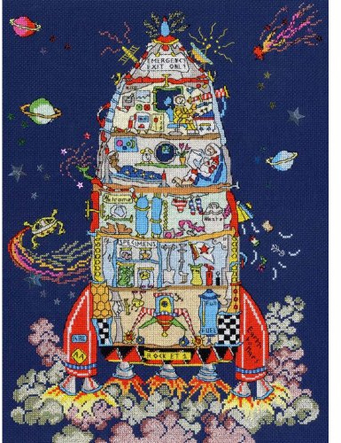 Bothy Threads Cross Stitch Kit - Cut Thru' Rocket