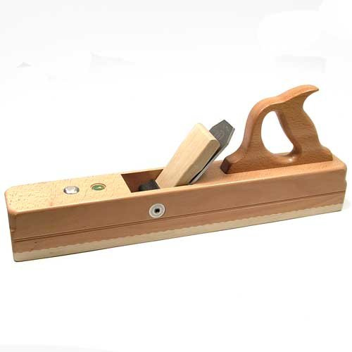 Ulmia Kurzrauhbank (Handhobel mit Weißbuchensohle und hochwertigem Doppeleisen, Holzhobel, Tischlerwerkzeug, Schreinerhobel, für präzise Hobelarbeiten, Werkstattbedarf) HW1A-54