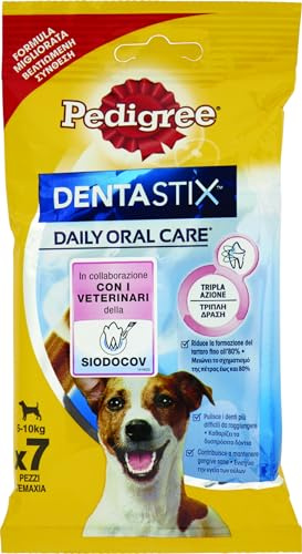 Pedigree Snacks DentaStix für junge und kleine Hunde (4-10kg) 7 Stück, 5er Pack (5 x 110 g)