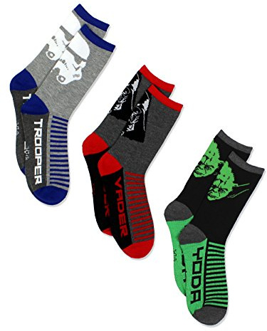 Star Wars Boys 3 pack Socks (Little Kid/Big Kid/Teen/Adult)