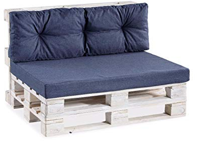 Gutekissen® Palettenkissen Palettenauflagen PPF (Rückenlehne 120x40 gesteppt, Dunkelblau)