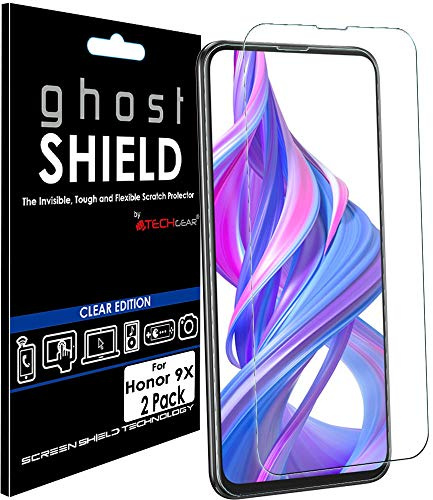 TECHGEAR [Pack of 2] Screen Protectors for Honor 9X [ghostSHIELD Edition] Genuine Reinforced TPU film Screen Protector Guard Covers with FULL Screen Coverage inc Curved Screen Area