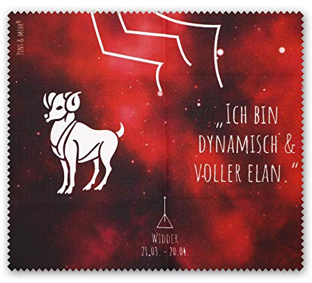 Brillenputztuch Sternzeichen WIDDER (31.03.-20.04.) - Mikrofasertuch zur Reinigung von Brille, Smartphone, Tablet, Display, Kamera