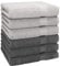 Betz Handtuch 6er Pack Handtücher Set Premium Größe 50x100 cm 100% Baumwolle - gut trocknend, Gute Qualität - ideal für Sport, Strand, Reisen Farbe Silbergrau/anthrazit
