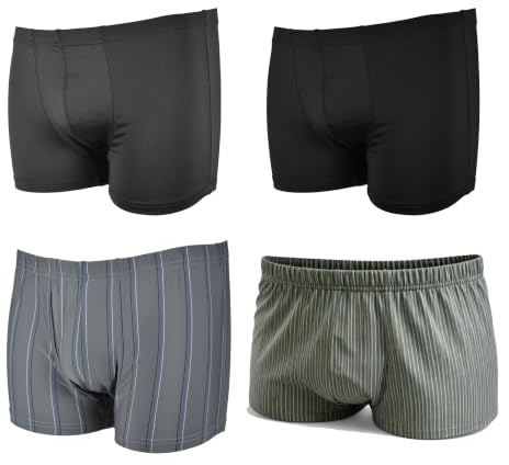 Frank Fields 4 Boxershorts Herren Boxer 6/L- gestreift Uni Mix 22 Männer Unterwäsche Unterhosen Men Retroshorts Boxer Baumwolle S M L XL XXL XXXL