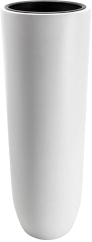 VIVANNO Pflanzgefäß Bodenvase SOLERIO Fiberglas Weiß Matt 100x33 cm, Frostsicher & Wetterfest, für Drinnen und Draußen, Garten Terrasse Balkon