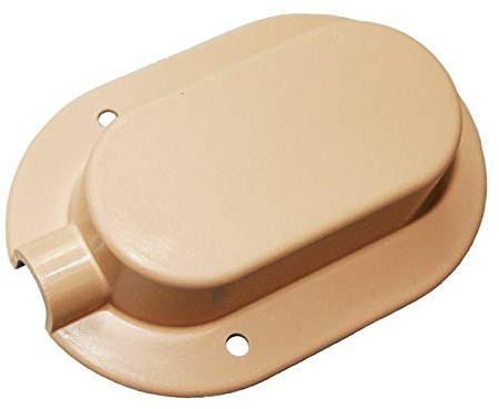 Tapa pasacables beige para muebles de caravana