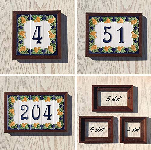 4 Fliesen handgefertigter brauner Hartholzrahmen für Keramikfliesen (4 Fliesen brauner Hartholzrahmen)