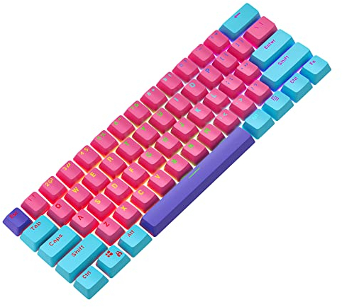 Ussixchare Tastenkappen, 60 %, 104 PBT-Tastenkappen für 60 % Gaming-Tastatur, Gateron Kailh MX Schalter (Ahri)