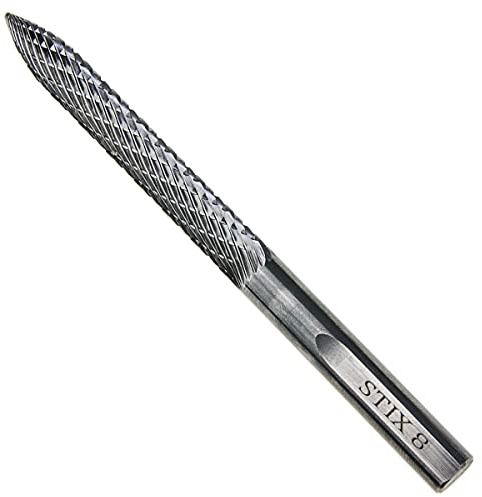 STIX Hartmetallfrässtift Ø 8x105 mm Reifenbohrer Fräser Reifenreparatur | Hartmetallfräser zur Vorbereitung des Stichkanals für Reifenpilze