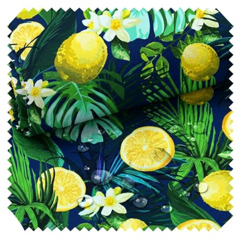 novely® OXFORD 210D - D215 Lemon Night - Bedruckter Polsterstoff - Outdoor Dekostoff - Wasserabweisende Reißfeste Meterware 1lfm