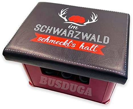 BUSDUGA 2917 Bierkastensitz,Schwarzwald, 44x34cm Auflage Bierkastenhocker Getränkekisten Hocker Bierkistensitz