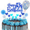 Deko 13. Geburtstag Junge Blau Tortendeko Glitzer Happy 13th Birthday Cake Topper für 13 Jahre Alt Geburtstagsparty Kuchen Kuchendeckel Cupake Topper Party Dekoration