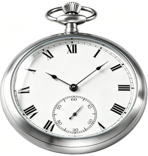 Alwesam Resistance Full Steel Pocket Watch Mechanical Hand Wind Antique Clock Honed Stainless Original with Chain & Box