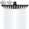 BalladHome Tête de Douche Pluie 10 Pouces Carrée Pomme de Douche au Plafond Tete de Douche en Acier Inoxydable 304 Haute Pression Universelle Filetage 1/2 Facile à Installer(25cm, Noir Mat)-F