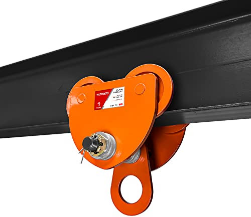 YATOINTO 2200LBS Beam Trolley, 1 Ton Capacity 4 Wheels Push Manual Trolley, I Beam Trolley Heavy Duty, Dual Track Rollers for I Beams & Chain Hoists Lifting