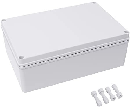 LeMotech Abzweigdose, IP67, wasserdicht, staubdicht, elektrische Box, Projektbox, DIY-Gehäuse, 300 x 200 x 105 mm, Grau