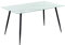 MOG CASA Mesa de Comedor Fija Rectangular Beale | 140 x 80 x 75 cm | Ideal para Cocina o Salón | Materiales Resistentes | Tablero de Cristal Blanco | Patas de Metal en Negro