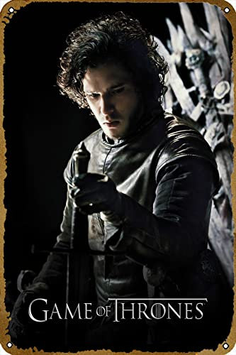 Jon Snow Poster, TV-Show, Retro-Blechschild, langlebig, Wandkunst, Dekor, Film, Metallschild, Zuhause, Vintage, Schlafzimmer, Dekoration, Schild, 20,3 x 30,5 cm