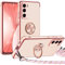 Silverback für Samsung Galaxy S23 Hülle mit Band, [Miss Arts] Ring Ständer Handyhülle Handykette Frauen Mädchen Dünn Stoßfeste Schutzhülle Case, Rosa