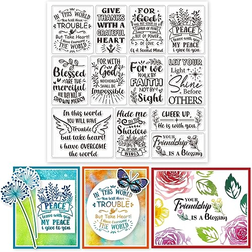 GLOBLELAND Bibel Religion Wörter Transparente Klare Stempel Segenstexte Prägestempelblätter Silikon Klare Stempel Siegel Für DIY Scrapbooking Und Kartenherstellung Papier Handwerk Dekor