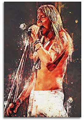 VZRSQZK Poster, Motiv: Sänger Axl Rose, dekoratives Gemälde, Leinwand-Wandposter und Kunstdruck, modernes Familienschlafzimmer-Dekor-Poster, 20 x 30 cm