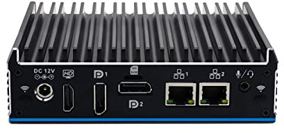 HUNSN Din Rail Side Mount Mini PC, Industrial Computer, Windows 11 or Linux Ubuntu, Intel Celeron J4125, BX03b, COM, HDMI, 2 x DP, SIM Slot, 2 x LAN, WOL, PXE, Watchdog, 16G RAM, 512G SSD